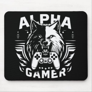 Yin Yang Alpha Gamer Wolf Mousepad