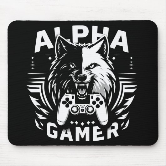 Yin Yang Alpha Gamer Wolf Mousepad (Vorne)