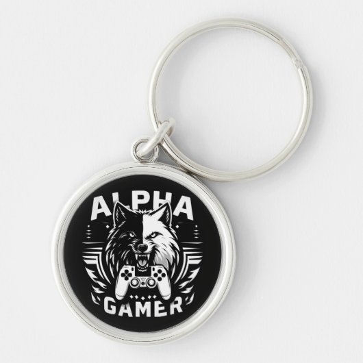 Yin Yang Alpha Gamer Wolf Schlüsselanhänger (Vorne)
