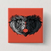 Yin Yang Animal Art, Kampf gegen Löwen Button (Vorderseite)