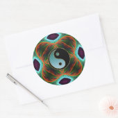 Yin Yang Aqua Green Fraktal Art Sticker (Umschlag)