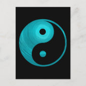 Yin Yang Aquamarin Blue Aqua Spiral Template Black Postkarte (Vorderseite)