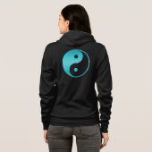 Yin Yang aquamarine blaue Illustrations-Schablone Hoodie (Schwarz voll)