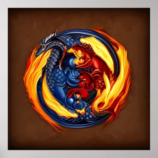 Yin Yang Art Fire and Water Poster (Vorne)