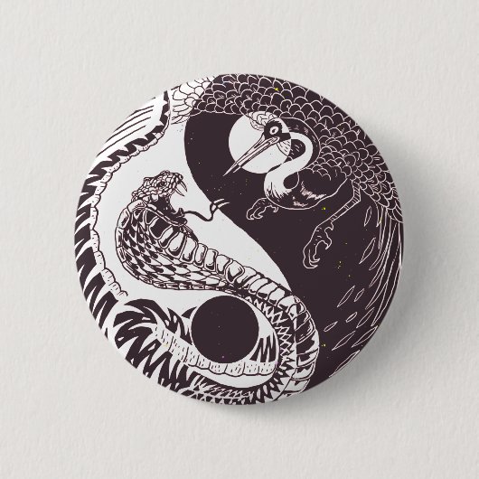 Yin Yang Art - Snake vs Bird Button (Vorderseite)