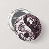 Yin Yang Art - Snake vs Bird Button (Vorne & Hinten)