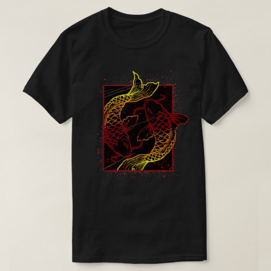 Yin Yang Asian Koi Fisch Traditionelle Japaner T-Shirt (Design vorne)