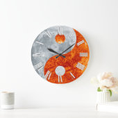 Yin & Yang Asian sign for Balance Wall Clock Große Wanduhr (Zuhause)