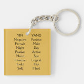 Yin & Yang Asian Symbol Meanings Square Schlüsselk Schlüsselanhänger (Rückseite)