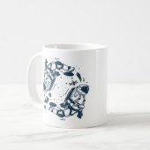 Yin Yang Astronaut Kaffeetasse (Vorderseite Links)