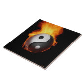 Yin Yang auf Feuerfelsen Fliese (Seite)
