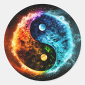 Yin-Yang-Aufkleber Runder Aufkleber (Vorderseite)