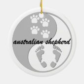 yin Yang-Australierschäfer Keramikornament (Hinten)