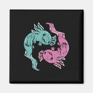 Yin Yang Axolotl - Süßer Mexikanischer Salamander Magnet