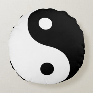 Yin-Yang B&W rundes Kissen