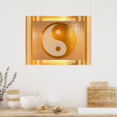 YIN YANG Balance: Breite goldene Grenze Poster (Küche)