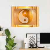 YIN YANG Balance: Breite goldene Grenze Poster (Heimbüro)