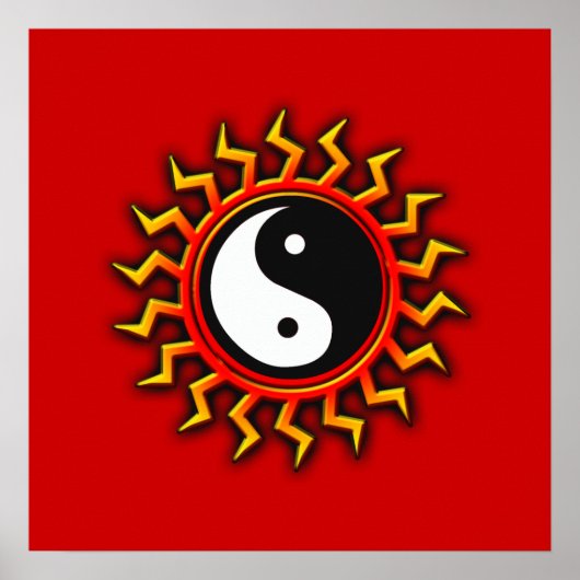 Yin Yang Balanced Sun Poster (Vorne)