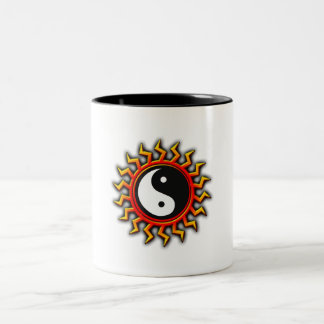Yin Yang Balanced Sun Zweifarbige Tasse