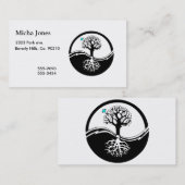 Yin Yang Baum des Leben-Schwarzen u. des Weiß Visitenkarte (Vorne/Hinten)