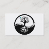 Yin Yang Baum des Leben-Schwarzen u. des Weiß Visitenkarte (Rückseite)