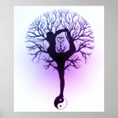 Yin Yang, Baum des Lebens, Frauen, Yoga Lila Poster (Vorne)