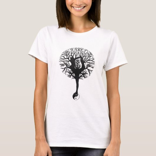Yin Yang, Baum des Lebens, Frauen, Yoga T-Shirt (Vorderseite)