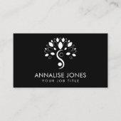 Yin Yang Baum des Lebens - Schwarz-Weiß Visitenkarte (Vorderseite)