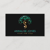 Yin Yang-Baum - Malachite-Blätter Visitenkarte (Vorderseite)