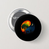 Yin Yang Baum - Meditation Yoga Buddhistisches Sym Button (Vorne & Hinten)