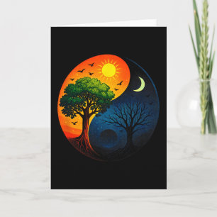 Yin Yang Baum - Meditation Yoga Buddhistisches Sym Karte