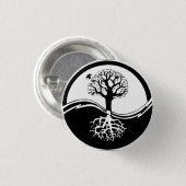 Yin Yang Baum-runder Knopf Button (Vorne & Hinten)