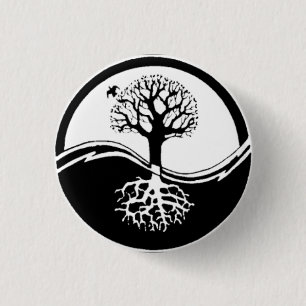 Yin Yang Baum-runder Knopf Button
