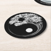 Yin Yang-Baum Runder Pappuntersetzer (Angewinkelt)