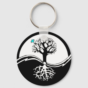 Yin Yang Baum Schlüsselanhänger