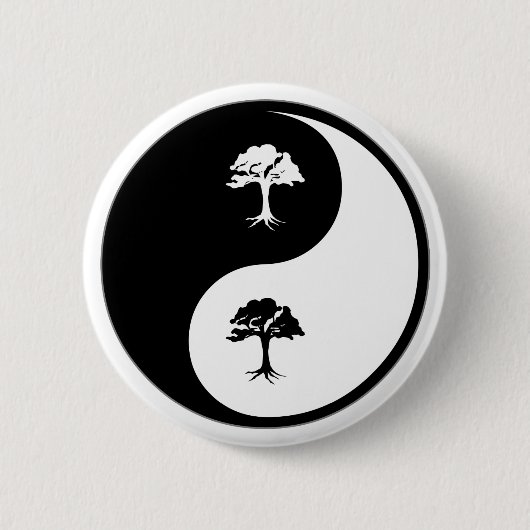 Yin Yang Bäume Button (Vorderseite)