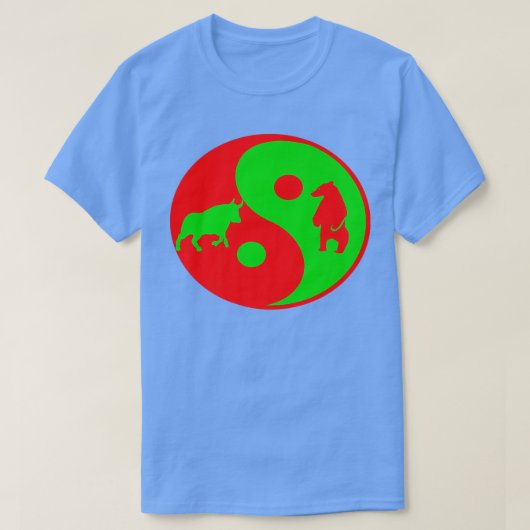 Yin Yang bear bull stock trading Premium2099 T-Shirt (Design vorne)