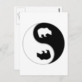 Yin Yang Bear Postkarte (Vorne/Hinten)