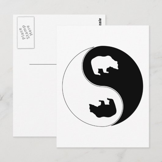 Yin Yang Bear Postkarte (Vorne/Hinten)