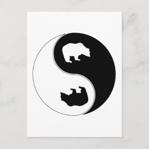 Yin Yang Bear Postkarte