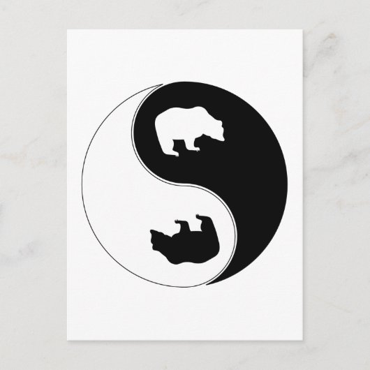 Yin Yang Bear Postkarte (Vorderseite)