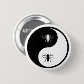 Yin Yang Biene Button (Vorne & Hinten)