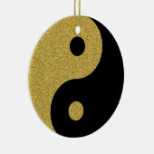 Yin Yang Black and Gold Ornament (Rechts)