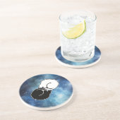 Yin Yang Black and White Cats Kätzchen aufgerollt Getränkeuntersetzer (Seite)