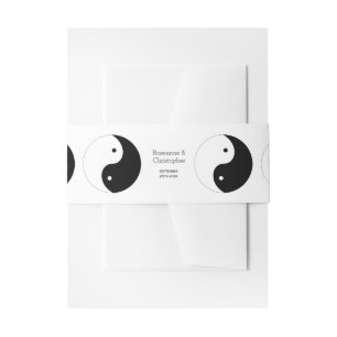 Yin Yang Black and White Design Wedding Einladungsbanderole