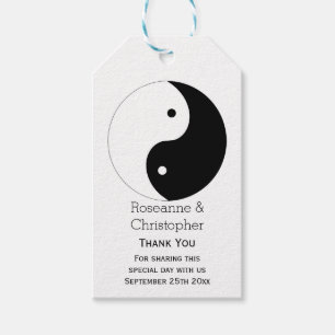 Yin Yang Black and White Design Wedding Geschenkanhänger