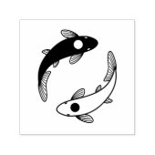 Yin Yang Black and White Fish Permastempel (Design)