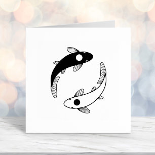 Yin Yang Black and White Fish Permastempel