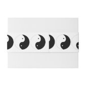 Yin Yang Black and White Hearts Design Wedding Einladungsbanderole (Rückseitenbeispiel)