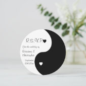 Yin Yang Black and White Hearts UAWG Wedding Einladung (Stehend Vorderseite)